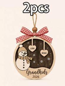 Custom Snowman Name Christmas Ornament, Personalized Family Tree Hanging Decor, Festive Rustic Holiday Style, Customized Heart Name Ornament, Customizable Christmas Keepsake, Family Gift, Christmas Tree Decor 2026, Merry Christmas, Christmas Gift - Style a - View 12