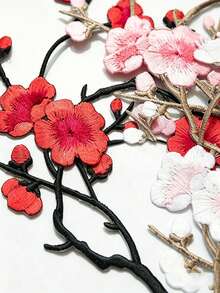 節日刺繡櫻花貼布組－白色、紅色、粉色調－適用於DIY手工項目與服飾配件 - 花朵貼布 - 查看 2