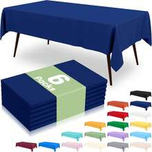 1/3/6/12 Pack Navy Blue Plastic Tablecloths - 54in X 108in - Disposable Tablecloths For Parties And Picnics, Suitable For Weddings, Christmas, Thanksgiving, Halloween - Navy Blue - View 7