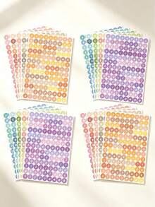 Colorful Letter And Number Stickers, Colorful Smiling Face Stickers, Self-Adhesive, Paper, Waterproof And Durable - Suitable For Scrapbook Decoration DIY Crafts, Diary Writing And Calligraphy Design, Essential School Supplies - A - View 1