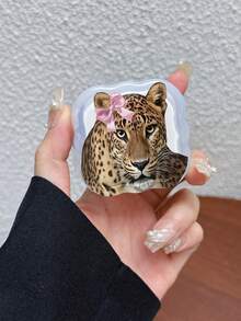 3pcs Set Data Cable Charger Protective Cover Painted Pink Bow & Leopard Pattern Compatible With UK Standard 20W Apple Charger Protective Case, Transparent Anti-Shatter Cover, Protects Phone, 3-Prong Charger, Cable Protective Cover - Multicolor - View 5