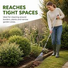Adjustable Metal Garden Rake With Telescopic Handle (96–160 Cm), Height-Adjustable Lawn Rake, Suitable For Removing Leaves, Grass Clippings And Garden Waste – A Robust And Durable Garden Tool For Outdoor Use. - 1pc - View 6
