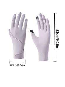 1 Pair Women's Ice Silk UV Protection Gloves, Anti-Slip, Touchscreen Compatible, Thin Summer Style For Driving, Cycling And Electric Scooter - A - View 10