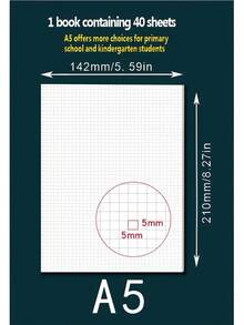 1 Notebook 40 Sheets Grid Paper, Grid Notebook, Sketchbook, Drawing Paper, Memo Pad, Loose-Leaf Notebook, Grid Draft Paper, Calculation Draft Paper, Sketching Paper, Student Grid Notebook, Draft Paper, Double-Sided Grid Paper, Memo Paper, Art Notebook, Drawing Notebook - Black and White - View 11