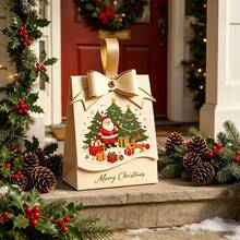36/72/114pcs Elegant Christmas Candy Bags With Bow-Strong Christmas Motifs,Premium Paper Gift Bags For Cookies, Chocolates And Small Gifts, Gifts For The Christmas Holiday - Style a - View 2