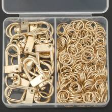 112pcs/150pcs KC Golden DIY Jewelry Making Parts Set, Zinc Alloy Rotating Keychains, Open Jump Rings, U-Shaped Keyrings, Open Rings, Suitable For DIY Keychains, Jewelry Accessories Making, Phone Earphone Chain Connectors, Dog Leashes, Keyring Open Rings, Metal Snap Clasps, Doll Hanging Hooks And Other Accessories - Door Buckle & Jump Ring - View 10