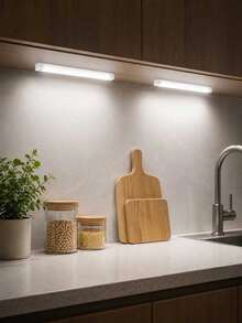 4 قطع شريط إضاءة LED دافئ USB 10/20/30/50 سم مع مستشعر حركة - شريط إضاءة LED بمستشعر حركة لاسلكي، إضاءة تحت الخزانة، مصباح ليلي مغناطيسي قابل للشحن قابل للالتصاق للممر وخزانة المطبخ والرف والخزانة وديكور المنزل - متعدد الألوان - مشاهدة 5