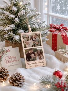 Custom Photo Frame Hanging Ornament, Personalized Photo Christmas Decoration, 2026 Wedding Anniversary Decor, Family Photo Frame Ornament, Christmas Tree Decoration, Christmas Gift - Multicolor - View 5