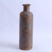 Rustic Ceramic Decorative Vase, Vintage Reactive Glaze Textured Flower Vase For Dried Flowers, Farmhouse Home Decor For Living Room, Shelf, Table & Entryway - 1PC - View 9