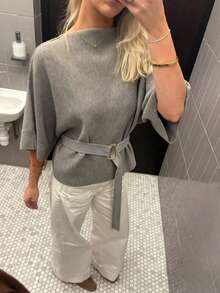Women's New Autumn Knitted Sweater Elegant Casual Commute Travel - Grey - View 8
