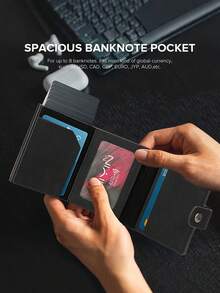 MIYIN Slim Trifold Business Men Wallet, Built‑In AirTag Slot, Multi‑Card Slots And Clear ID Window, Large‑Capacity Portable Card Holder For Cards And Cash - Multicolor - View 5