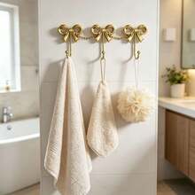 Gold Bow Wall Hook, Wall-Mounted, Gold Hook, Suitable For Coats, Towels, Room Decor, Bathroom, Cute & Charming Decoration, Office - Gold - View 11