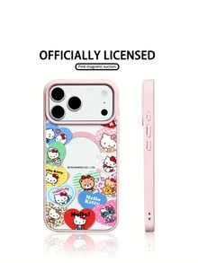 Miniso 三丽鸥卡通磁吸充电手机壳，节日礼物，适用于 iPhone 17、17 Air、17 Pro、17 Pro Max、11、12、13、14、15、16 Pro、16 Pro Max、14 Plus、15 Plus、16 Plus、15 Pro Max、16 Pro、16 Pro Max、XR - 粉色 - 查看 6