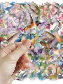 50PCS,Hummingbird Transparent Stickers,Scrapbook Supplies,Creative And Aesthetic Design Sticker,Suitable For Notebook,Journaling Supplies,Mobile Phone - 50pcs - View 8