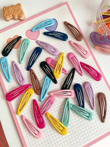 100/60/30/10pcs Colorful Y2K Star & Water Drop Mixed BB Hair Clips, Basic Durable Non-Damaging Hair Accessories, Sweet Cute Hair Clips For Girls And Kids, Suitable For Daily, Vacation, School, Date - Multicolor - View 8