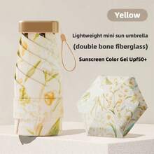 UPF50+ UV Protection, Lightweight Portable Travel Umbrella, Mini Windproof Waterproof Folding Sun Umbrella, UV Protection, Colorful Coating Fabric, Fashion Floral Design, For Women - A - View 14