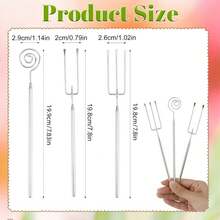 3pcs Chocolate Dipping Tools, Stainless Steel Truffle Candy Dipping Tool Set, Baking Supplies Stainless Steel Hot Pot Forks, Home Baking Kitchen Utensils, Dishwasher - View 1