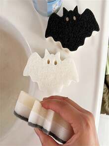 2pcs/4pcs Halloween Random Color Multi-Function Cleaning Brush Dishwashing Sponge Cloth 3-Layer Kitchen Cleaning Sponge - Halloween Creative Bat Sponge Scrubber - View 10
