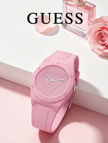 GUESS U0979L5 Women Cute Quartz Watch Soft Pink Silicone Strap Embossed Triangle Logo Dial 3ATM Youth‑Vibe Fashion Gift Wrist Watch For Ladies U0979L5 - one-size - View 7