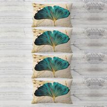 1pc Ginkgo Biloba Print Cushion Cover, Modern Throw Pillow Case, Pillow Insert Not Include, For Sofa, Home Decor - Multicolor - View 7