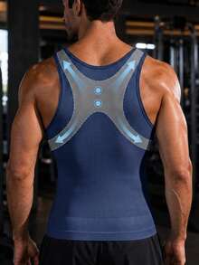 2pcs Compression Shaping Vest, Sleeveless Slim Fit Body Shaper, Abdominal Shaping, Male Breast Compression Vest, Tight Underwear - Multicolor - View 3