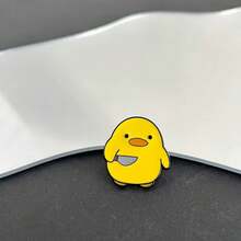 1 pieza Broche en forma de pato de goma lindo para niños, insignia de dibujos animados, decoración personalizada para mochila, creativo - Multicolor - Ver 2