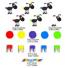 hoojojo 17Pcs Blue Sheep Felt Story Set, Montessori Teaching Aids, Color Sorting Game, English Reading Storytelling Props, Classroom Learning Supplies, Teacher Teaching Aids, Parent-Child Interactive Game - Multicolor - View 5