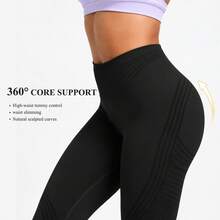 3D Body Sculpt 2.0 Compression Leggings, No Front Seam, Smooth Front - 2.0 Compression Black - View 5