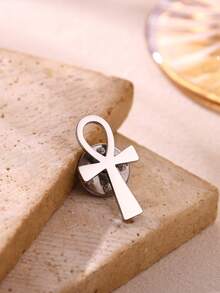 Stainless Steel Ankh Cross Brooch For Women 18k Gold Plated Egypt Cross Brooch Lapel Pin Vintage Jewelry Accessories - 1 - View 3