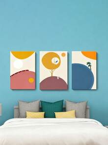 Modern Living Room Decor Painting Nordic Minimalist Creative Cartoon Animal Geometric Color Block Abstract Fresh Children's Room Art - Multicolor - View 1