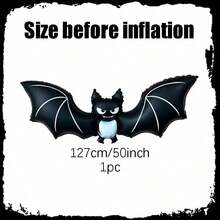 Halloween Bat Foil Balloon Set, Featuring Black Mysterious Bat Pattern Design, Adding A Touch Of Excitement And Fun To Your Holiday Decor, Perfect For Halloween Party Decoration, Atmosphere Creation And Theme Celebration, Suitable For Christmas And Halloween - Bat - View 8