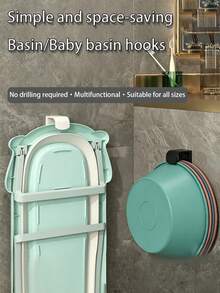 1/2pcs Sink Storage Rack, Seamless Drill-Free Bathroom Kitchen Sink Organizer, Creative Basin Hook Clip-On Hanging Rack, Easy Installation - Multicolor - View 5