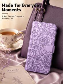1 buah Casing Ponsel Apple Multifungsi dengan Stand Ponsel Pintar, Casing Ponsel Apple 17 Pro Max dengan Penutup Timbul 3D, Casing Pelindung Anti Guncangan dan Anti Jatuh untuk Apple 17, Tempat Kartu untuk Apple 16, Casing Ponsel Apple 13 dengan Motif Bunga Mekar 3D, Casing Ponsel Berkualitas, Cocok untuk Penggunaan Sehari-hari, Casing Ponsel Pintar dengan Perlindungan Menyeluruh, Cocok untuk Penggunaan Sehari-hari, Aksesori Ponsel Praktis untuk Honor - Purple - View 8