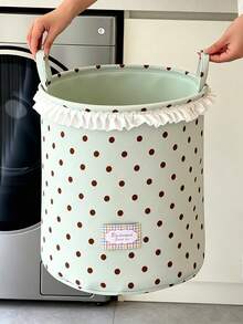 6pcs/1pc Keranjang Cucian Lipat Motif Polkadot, Tempat Penyimpanan Kain Lembut, Pola Polkadot, Aneka Warna, Sepanjang Musim, Gaya Rumah Minimalis, Cocok Untuk Dewasa, Kamar Mandi, Kamar Tidur, Ruang Cuci, Penyimpanan Rumah - MultiWarna - View 10