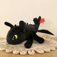 Universal Toothless & Light Fury Plush Toy, Night Fury Dragon Stuffed Animal, Soft Collectible Character Doll, 20/26/35cm, Cute Gift & Room Decor - Multicolor - View 5