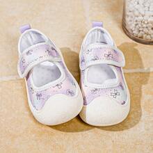 Girls Toddler Walking Shoes, Shallow-Cut Hook And Loop Infant Athletic Shoes - Mauve Purple - View 6