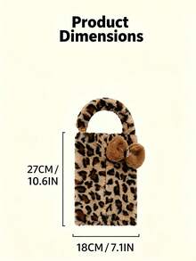 1pc Fashionable Leopard Print Hanging Tissue Bag, Plush Fabric With Pom Pom Decoration, Easy Hanging Installation For Convenient Access, Car Tissue Box, Women's Car Accessory, Home Decor Accessory, Car Seat Decoration, Dual Use For Home And Car - Multicolor - View 10