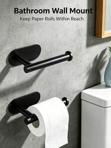 1pc Drill-Free Self-Adhesive Toilet Paper Holder, Absorbent Paper Towel Rack, Bathroom Paper Holder, Wall-Mounted Bathroom Rack Bathroom Hardware, Toilet Paper Rack, Bathroom Decor Accessories - Multicolor - View 7