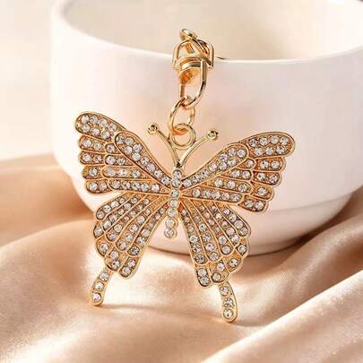 1pc Full Rhinestone Butterfly Elegant Cute Casual Party Zinc Alloy All Season