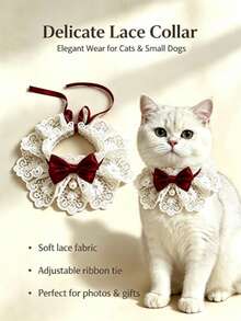 1 buah Kalung Kucing Lucu dengan Pita dan Motif Bunga yang Dapat Dilepas, Cantik dan Elegan, Dilengkapi Lonceng, Cocok untuk Kucing Dalam Ruangan, Anak Kucing, Anak Anjing, Anjing Kecil, dan Hewan Peliharaan Kecil Lainnya, Aksesori Kucing - MultiWarna - View 3