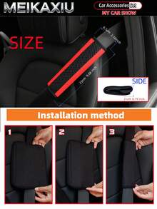 MEIKAXIU 5pcs Breathable PU Leather Diamond Mesh Steering Wheel Cover, Handbrake Cover, Gear Shift Cover, Suitable For 14.5-15 Inch Car Interior Decoration - PU Leather Mesh Style - View 4