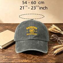 1pc Boston Hockey Graphic Print Washed Baseball Cap Adjustable Vintage Hat For Sports Street Casual Daily Outdoor Travel - Multicolor - View 9