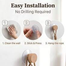 1/2 Buah Tempat Tisu Tali Rami, Rak Handuk Penyimpanan Anyaman Kayu Solid, Rak Penyimpanan Handuk Wajah, Tempat Tisu Gulung Kreatif Tanpa Pengeboran, Tempat Tisu Toilet Kamar Mandi Elegan, Aksesori Kamar Mandi Elegan dan Praktis - Aprikot - View 4