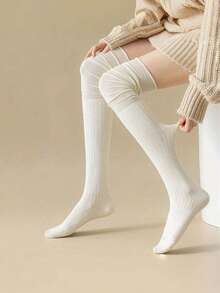 Women's Over-The-Knee Loose Socks, Soft Ribbed Knit Long Socks, Warm And Comfortable Boot Socks For Autumn/Winter, Suitable For Pairing With Skirts And Shorts, Maillard Color Palette, Essential For Home And Daily Wear, Holiday Accessory And Gift For Women - Multicolor - View 10