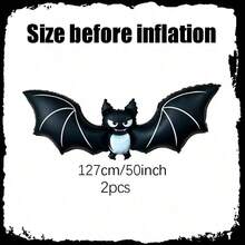 Halloween Bat Foil Balloon Set, Featuring Black Mysterious Bat Pattern Design, Adding A Touch Of Excitement And Fun To Your Holiday Decor, Perfect For Halloween Party Decoration, Atmosphere Creation And Theme Celebration, Suitable For Christmas And Halloween - Bat - View 9