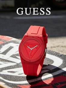 GUESS U0979L5 Women Cute Quartz Watch Soft Pink Silicone Strap Embossed Triangle Logo Dial 3ATM Youth‑Vibe Fashion Gift Wrist Watch For Ladies U0979L5 - one-size - View 9