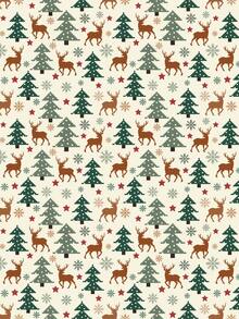 1 Roll Of Christmas Gift Wrapping Paper, Featuring Reindeer And Christmas Tree Designs ,Perfect For Christmas Gift Wrapping,Decorating For Christmas Parties,Home Festive Decoration,DIY Craft,1 Roll Size: 43 Cm X 300 Cm - A - View 6