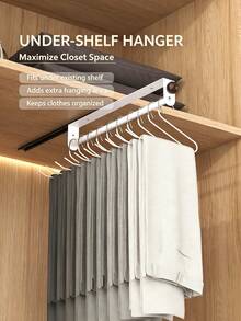 Closet Storage Rack, Expandable Clothes Rack, Bedroom Walk-In Closet Storage Shelf, Multi-Functional Expandable Storage Rack, Strong Load-Bearing Capacity, Expandable Design, Save And Optimize Closet Space - White - View 3
