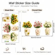 Vintage Floral Vase Cabinet Stickers, Elegant Flower Wall Decals, Removable, Suitable For Kitchen Cabinets, Furniture And Farmhouse Style Home Decor - Vase Wall Sticker - View 9