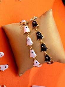 Halloween Cute Cartoon Enamel Ghost Bracelet, Holiday Party Gift Cute Ghost Bracelet - Ghost Bracelet - View 2